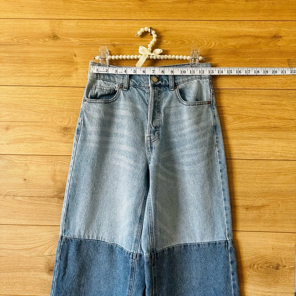 PacSun Light and Dark Blue Flare Jeans